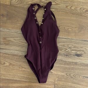 Robin Piccone Burgundy One Piece Swimsuit